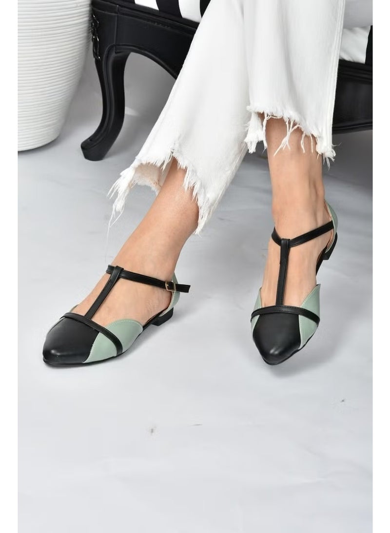Fox Shoes أحذية مسطحة نسائية خضراء/سوداء B726881809 - Image 2